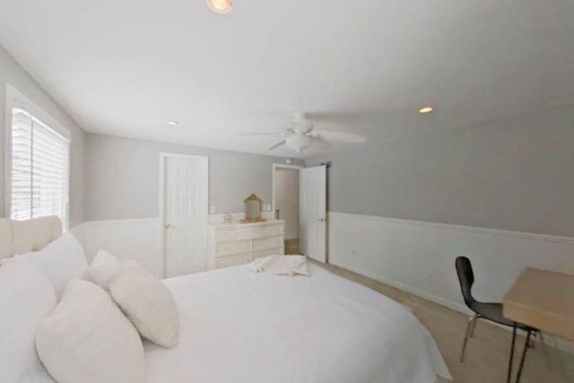 bedroom with a ceiling fan
