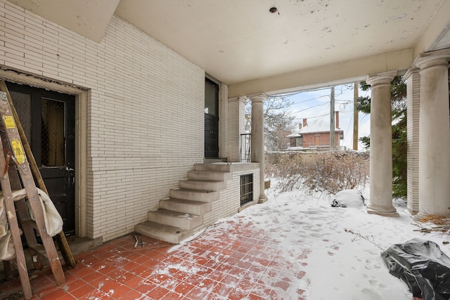 649 Van Dyke St, Detroit, MI 48214 - view of snow covered patio