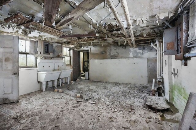 649 Van Dyke St, Detroit, MI 48214 - miscellaneous room featuring electric panel and sink