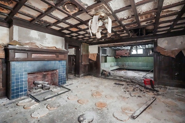 649 Van Dyke St, Detroit, MI 48214 - misc room featuring a fireplace