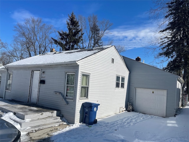 exterior space featuring a garage