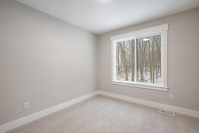 spare room featuring a healthy amount of sunlight and carpet