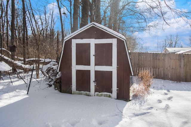 view of snow covered structure