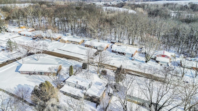 view of snowy aerial view