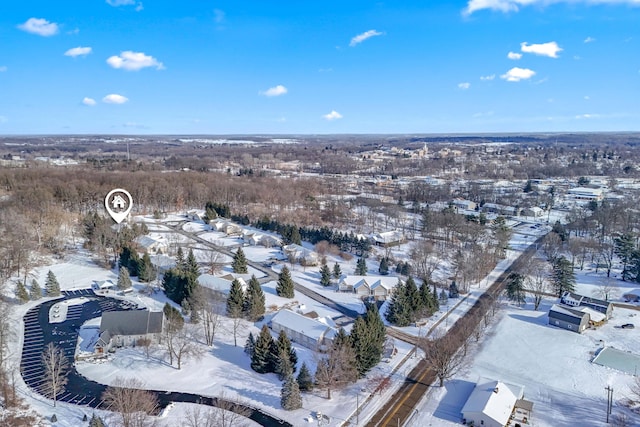 view of snowy aerial view