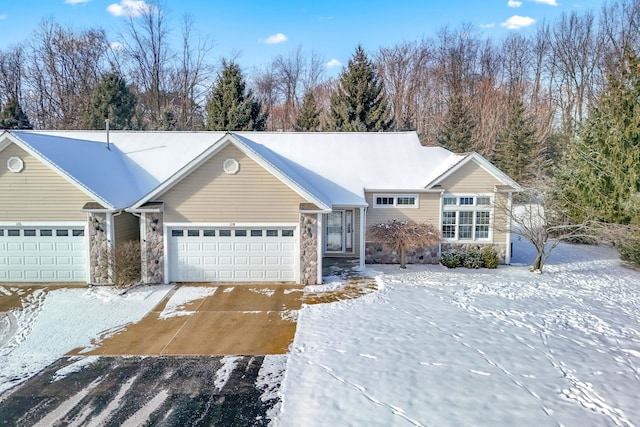 view of front facade with a garage