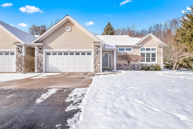 view of front of home with a garage