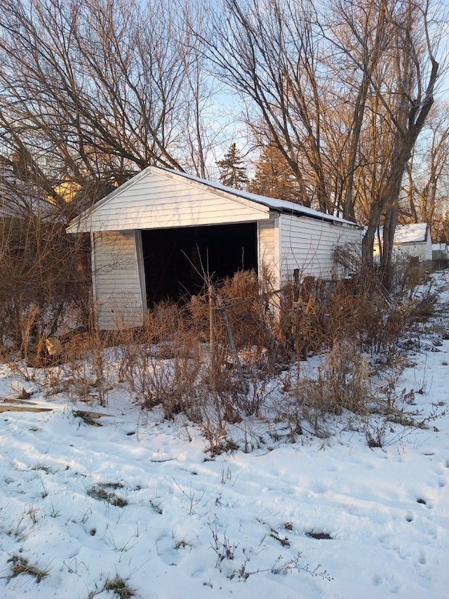 view of snow covered structure