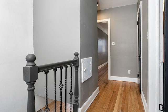 hall featuring light wood-type flooring