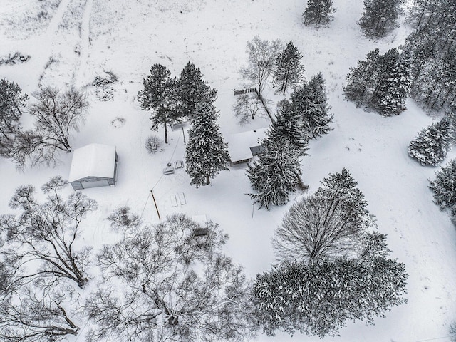 view of snowy aerial view