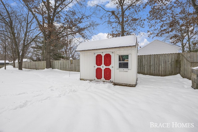 view of snow covered structure