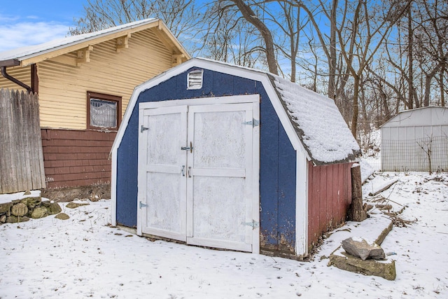 view of snow covered structure