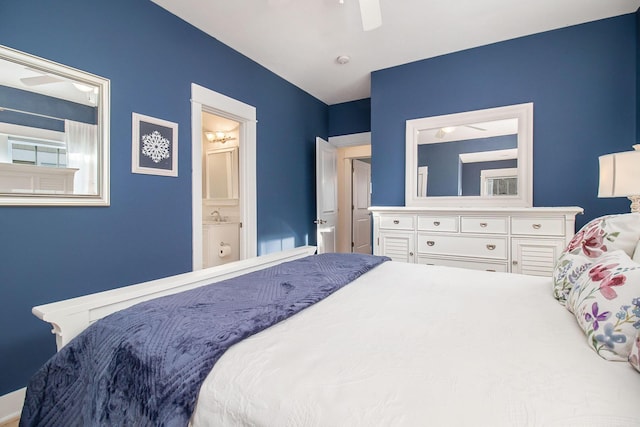 5 Georgia Ct, Pentwater, MI 49449 - bedroom with ensuite bath and ceiling fan