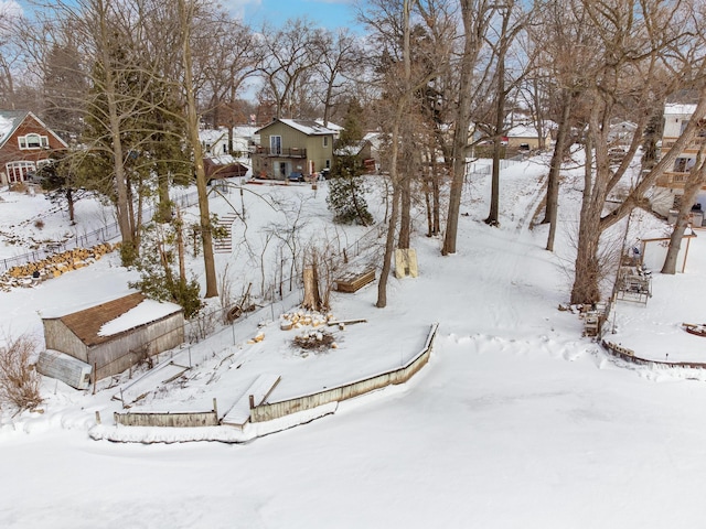 view of snowy yard