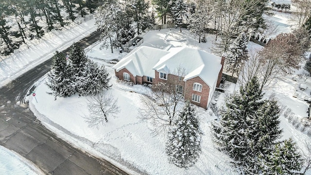 view of snowy aerial view