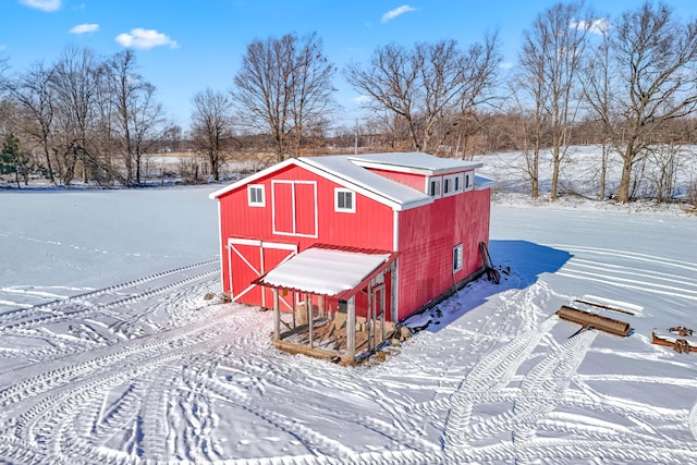 view of snow covered structure