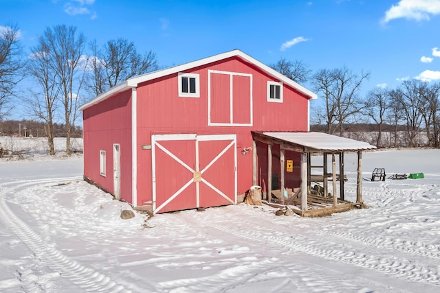 view of snow covered structure