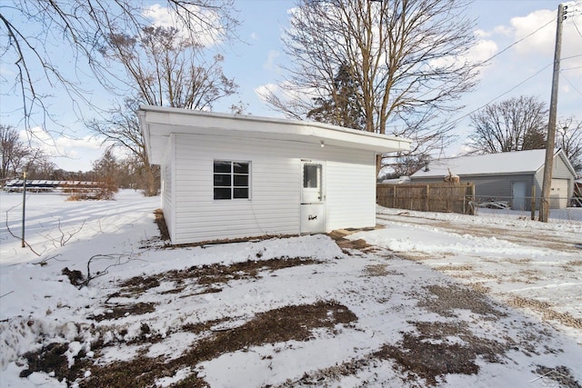 view of snow covered structure