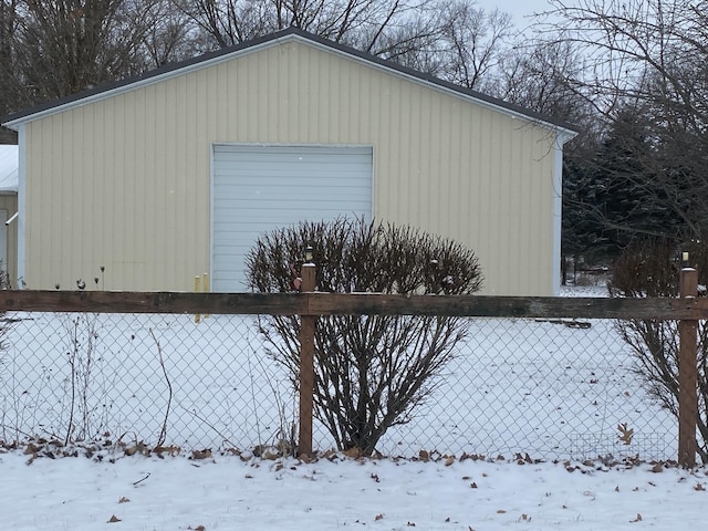 exterior space with a garage