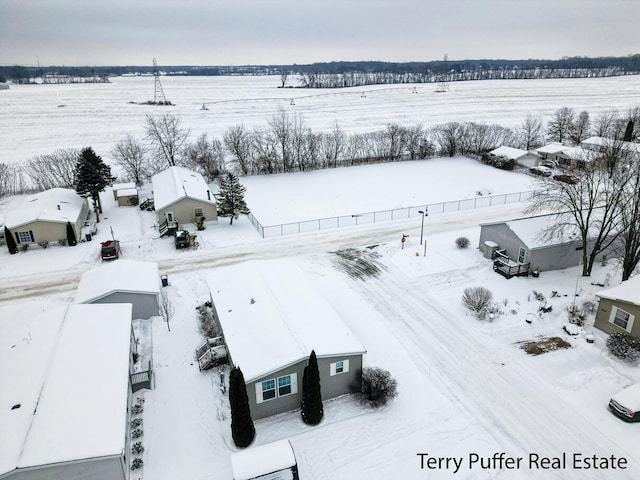 view of snowy aerial view