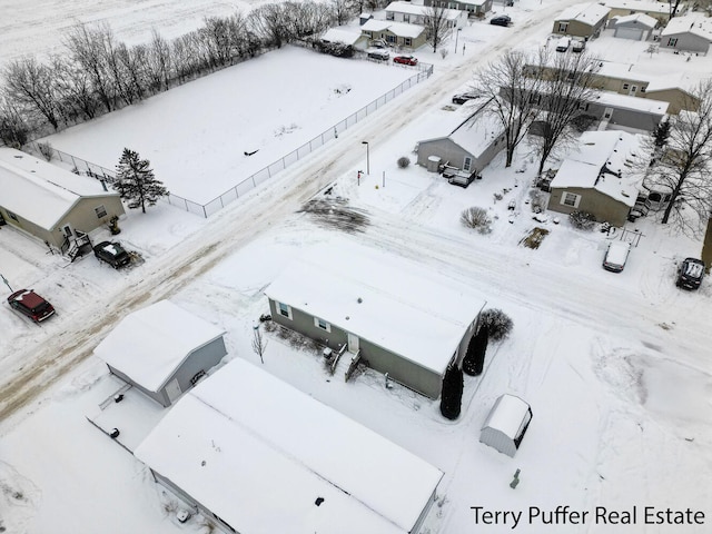 view of snowy aerial view