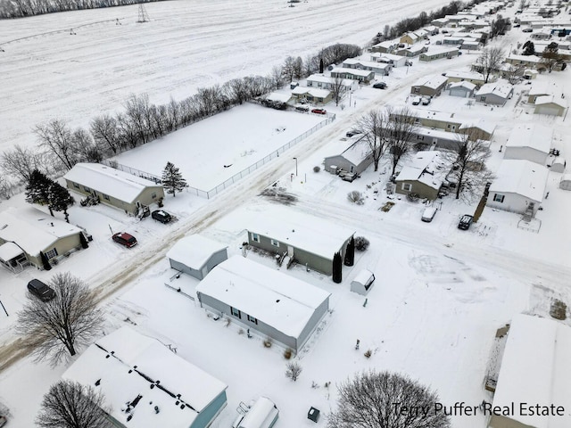 view of snowy aerial view