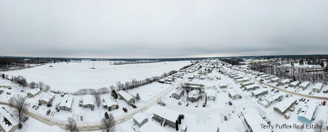 view of snowy aerial view