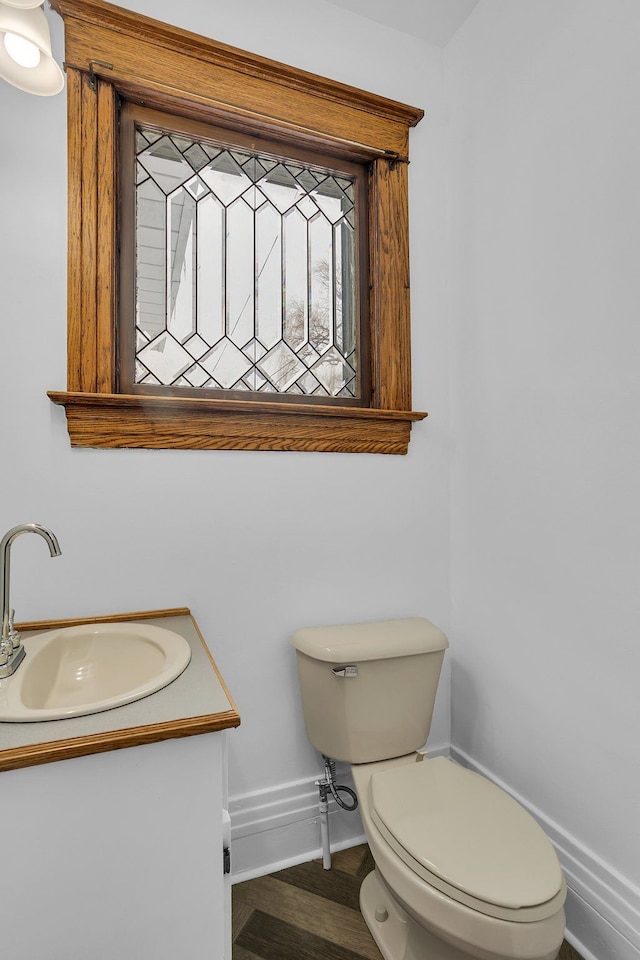 bathroom with toilet and vanity