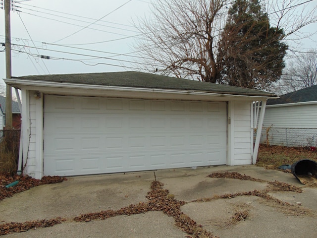 view of garage