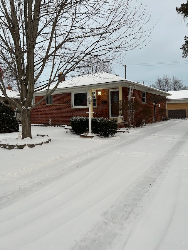 view of single story home