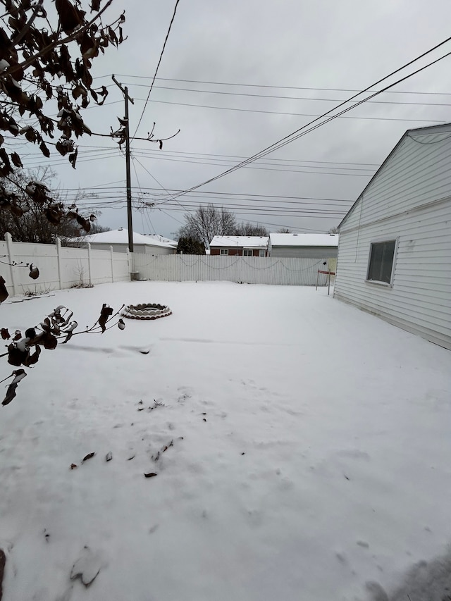 view of snowy yard