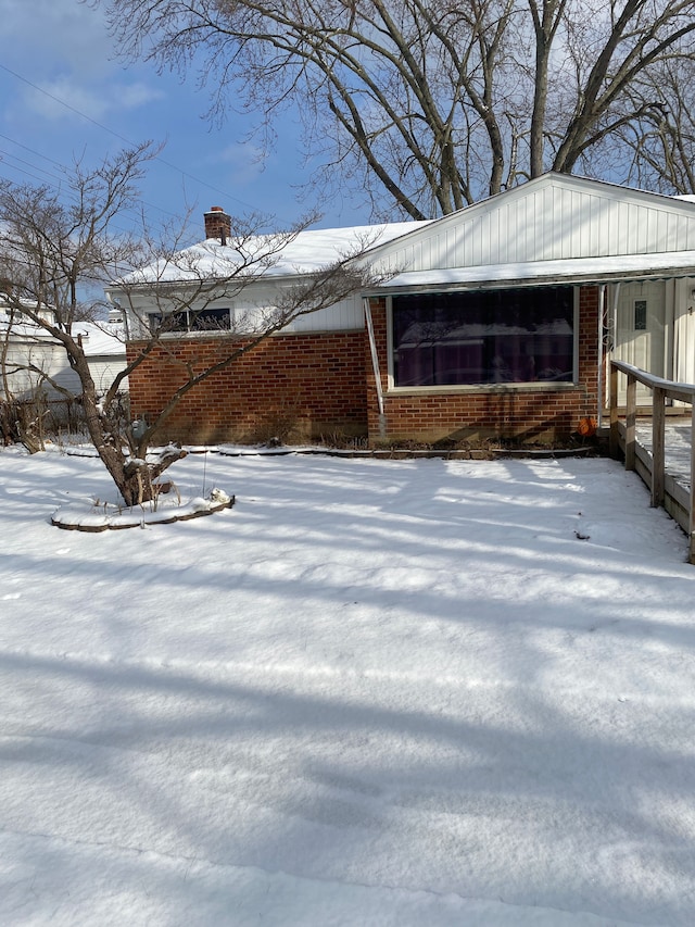 view of snowy exterior