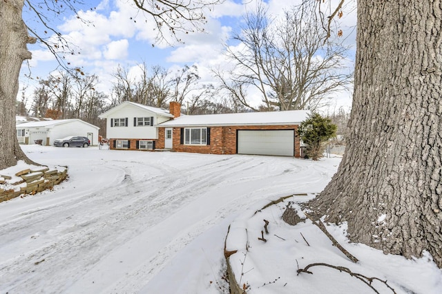 split level home with a garage