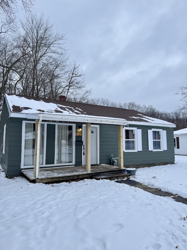 view of single story home