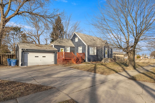 ranch-style home with a deck