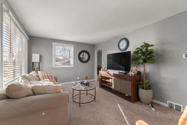 view of carpeted living room