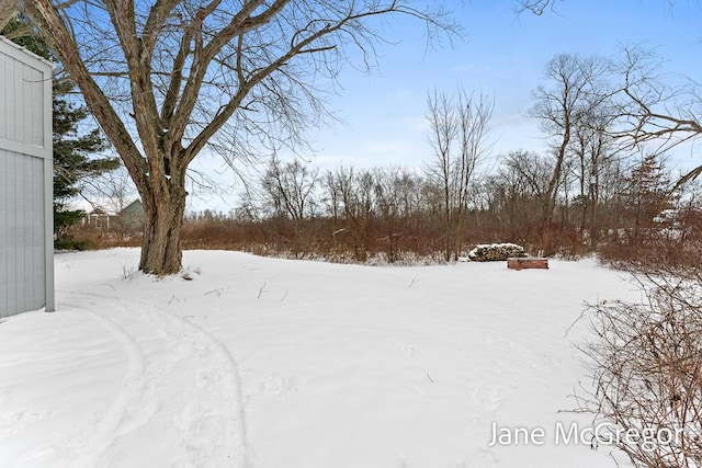 view of snowy yard