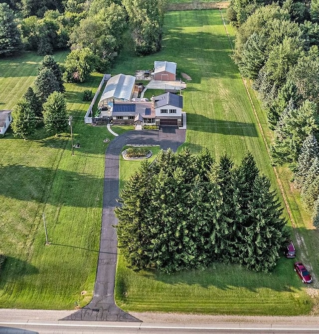 aerial view featuring a rural view