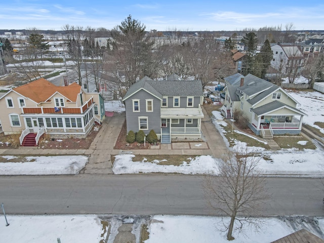 view of snowy aerial view