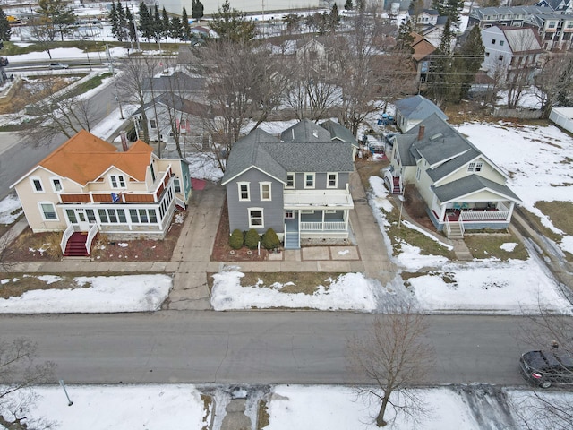 view of snowy aerial view