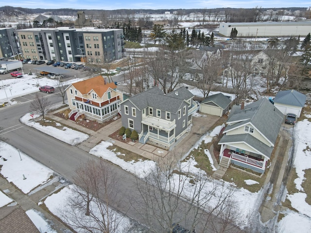 view of snowy aerial view