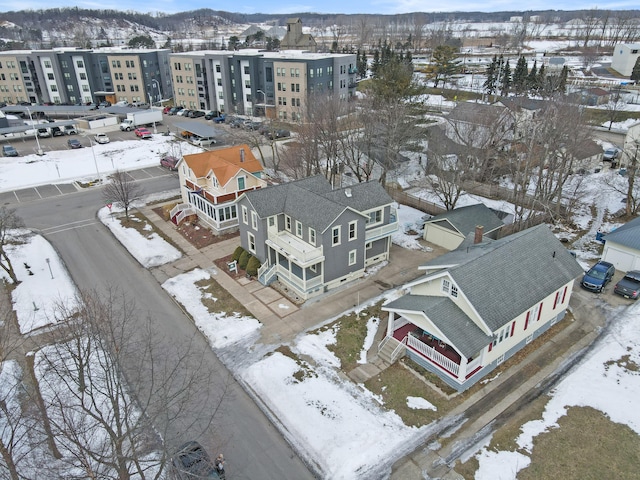 view of snowy aerial view