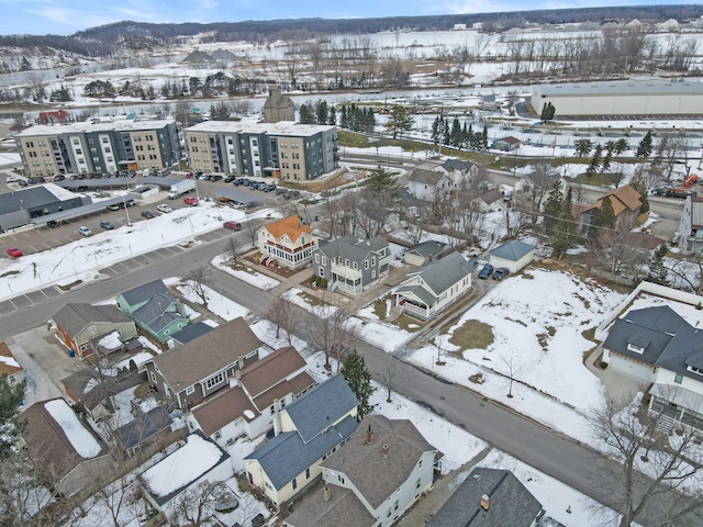 view of snowy aerial view