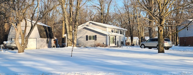 view of snow covered exterior