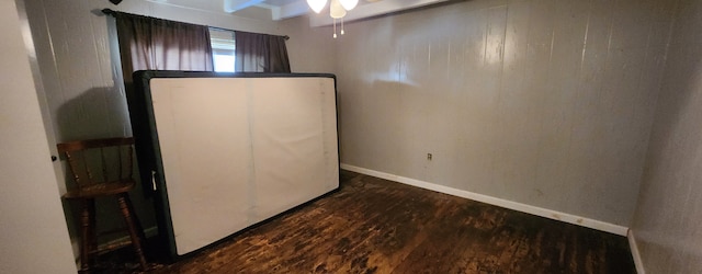 interior space with dark wood-type flooring