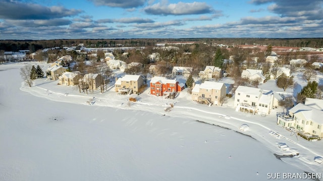 view of snowy aerial view