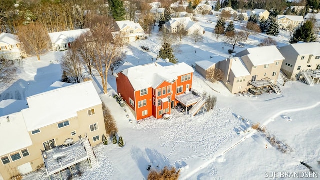 view of snowy aerial view