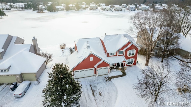 view of snowy aerial view