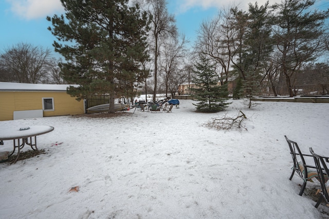 view of snowy yard