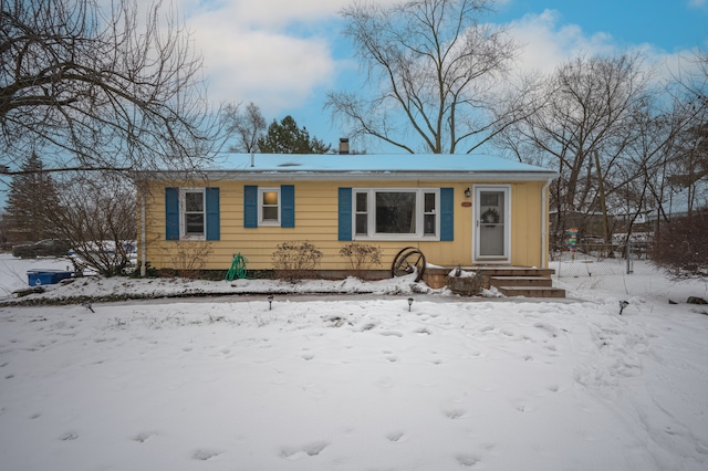 view of single story home